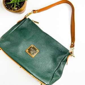 VALENTINA ITALY Green Leather Shoulder Bag